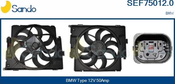 Sando SEF75012.0 - Elettromotore, Ventola radiatore www.autoricambi360.it