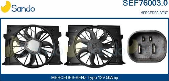 Sando SEF76003.0 - Elettromotore, Ventola radiatore www.autoricambi360.it