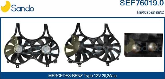 Sando SEF76019.0 - Elettromotore, Ventola radiatore www.autoricambi360.it