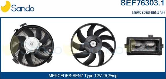 Sando SEF76303.1 - Ventola, Raffreddamento motore www.autoricambi360.it