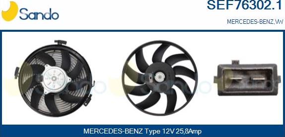 Sando SEF76302.1 - Ventola, Raffreddamento motore www.autoricambi360.it
