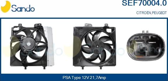 Sando SEF70004.0 - Elettromotore, Ventola radiatore www.autoricambi360.it