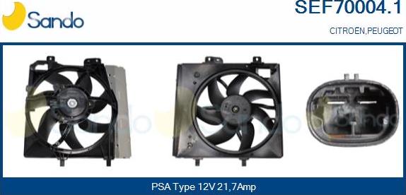 Sando SEF70004.1 - Elettromotore, Ventola radiatore www.autoricambi360.it