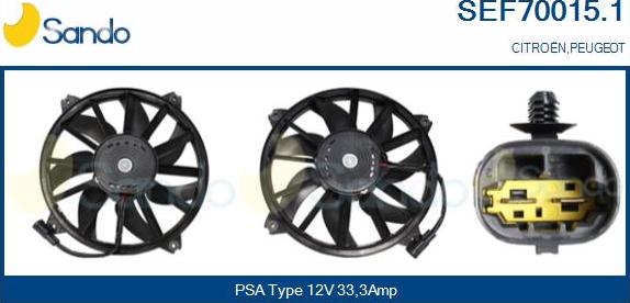 Sando SEF70015.1 - Elettromotore, Ventola radiatore www.autoricambi360.it