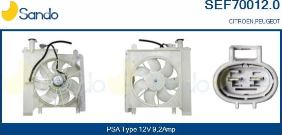 Sando SEF70012.0 - Elettromotore, Ventola radiatore www.autoricambi360.it