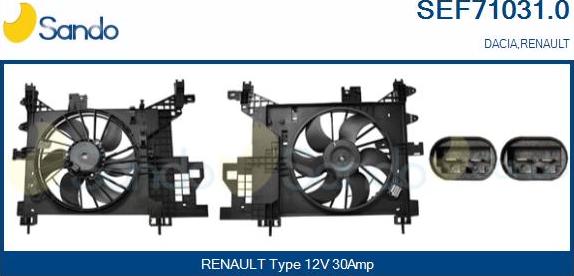 Sando SEF71031.0 - Elettromotore, Ventola radiatore www.autoricambi360.it