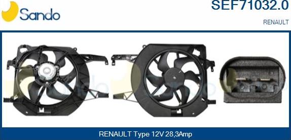 Sando SEF71032.0 - Elettromotore, Ventola radiatore www.autoricambi360.it