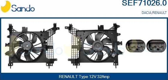 Sando SEF71026.0 - Elettromotore, Ventola radiatore www.autoricambi360.it