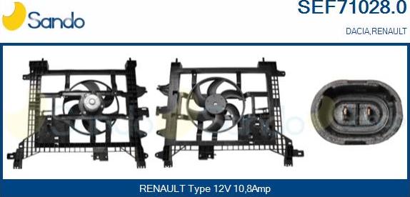 Sando SEF71028.0 - Elettromotore, Ventola radiatore www.autoricambi360.it