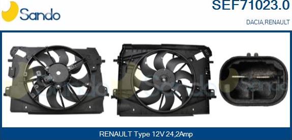 Sando SEF71023.0 - Elettromotore, Ventola radiatore www.autoricambi360.it