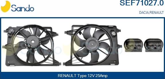 Sando SEF71027.0 - Elettromotore, Ventola radiatore www.autoricambi360.it