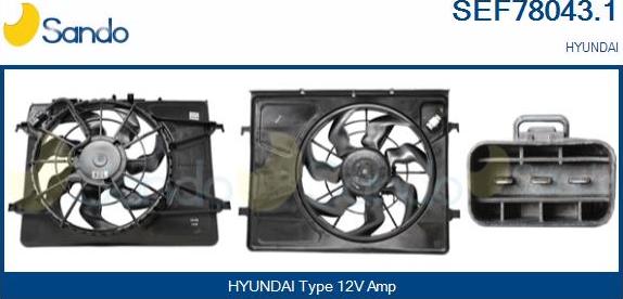 Sando SEF78043.1 - Elettromotore, Ventola radiatore www.autoricambi360.it