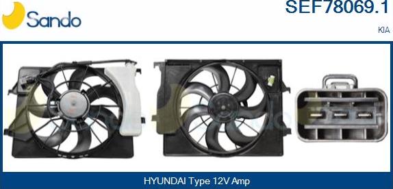 Sando SEF78069.1 - Elettromotore, Ventola radiatore www.autoricambi360.it