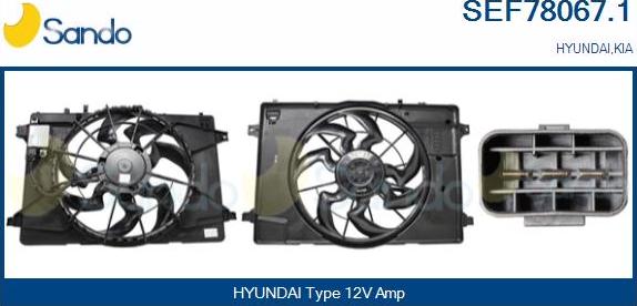 Sando SEF78067.1 - Elettromotore, Ventola radiatore www.autoricambi360.it