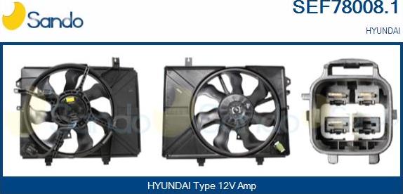 Sando SEF78008.1 - Elettromotore, Ventola radiatore www.autoricambi360.it