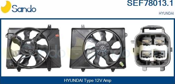 Sando SEF78013.1 - Elettromotore, Ventola radiatore www.autoricambi360.it
