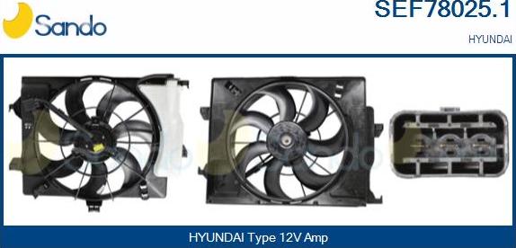 Sando SEF78025.1 - Elettromotore, Ventola radiatore www.autoricambi360.it