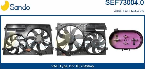 Sando SEF73004.0 - Elettromotore, Ventola radiatore www.autoricambi360.it