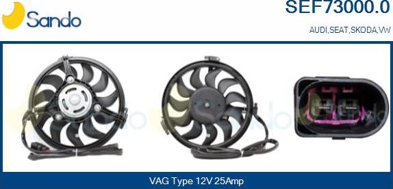 Sando SEF73000.0 - Elettromotore, Ventola radiatore www.autoricambi360.it