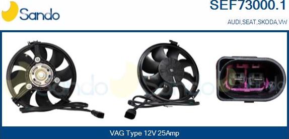 Sando SEF73000.1 - Elettromotore, Ventola radiatore www.autoricambi360.it