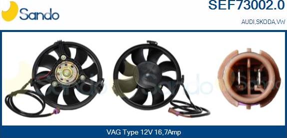 Sando SEF73002.0 - Elettromotore, Ventola radiatore www.autoricambi360.it