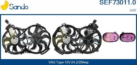 Sando SEF73011.0 - Elettromotore, Ventola radiatore www.autoricambi360.it