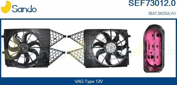 Sando SEF73012.0 - Elettromotore, Ventola radiatore www.autoricambi360.it