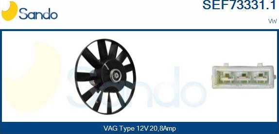 Sando SEF73331.1 - Ventola, Raffreddamento motore www.autoricambi360.it
