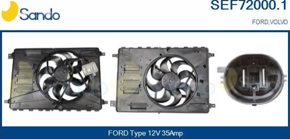 Sando SEF72000.1 - Elettromotore, Ventola radiatore www.autoricambi360.it