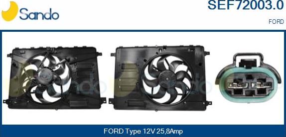 Sando SEF72003.0 - Elettromotore, Ventola radiatore www.autoricambi360.it
