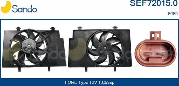 Sando SEF72015.0 - Elettromotore, Ventola radiatore www.autoricambi360.it