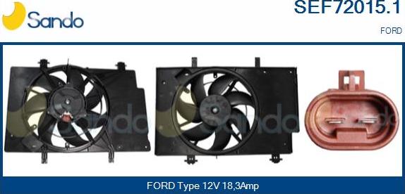Sando SEF72015.1 - Elettromotore, Ventola radiatore www.autoricambi360.it