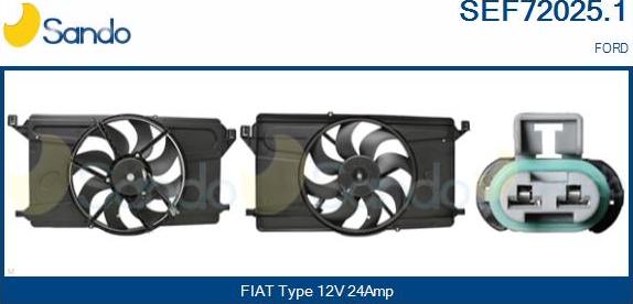 Sando SEF72025.1 - Elettromotore, Ventola radiatore www.autoricambi360.it