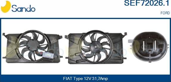 Sando SEF72026.1 - Elettromotore, Ventola radiatore www.autoricambi360.it