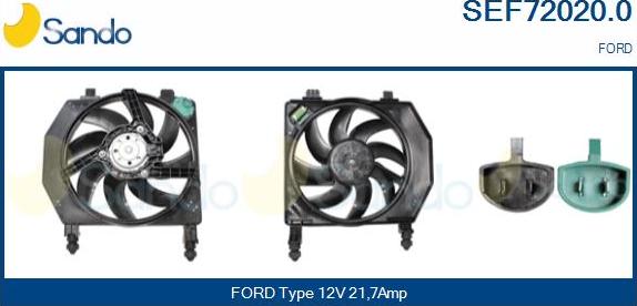 Sando SEF72020.0 - Elettromotore, Ventola radiatore www.autoricambi360.it