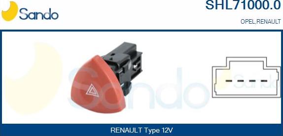 Sando SHL71000.0 - Interruttore, Lampeggiatore d'emergenza www.autoricambi360.it