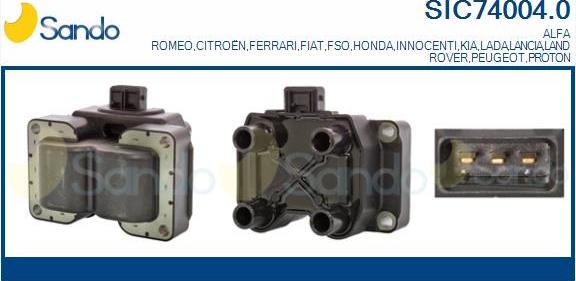 Sando SIC74004.0 - Bobina d'accensione www.autoricambi360.it