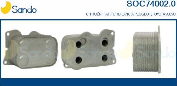 Sando SOC74002.0 - Radiatore olio, Olio motore www.autoricambi360.it