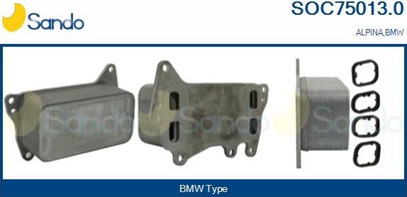 Sando SOC75013.0 - Radiatore olio, Olio motore www.autoricambi360.it