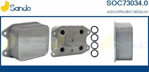 Sando SOC73034.0 - Radiatore olio, Olio motore www.autoricambi360.it