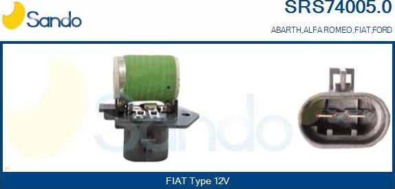 Sando SRS74005.0 - Resistore addizionale, Elettromotore-Ventola radiatore www.autoricambi360.it