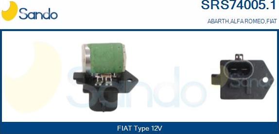 Sando SRS74005.1 - Resistore addizionale, Elettromotore-Ventola radiatore www.autoricambi360.it