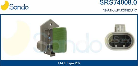 Sando SRS74008.0 - Resistore addizionale, Elettromotore-Ventola radiatore www.autoricambi360.it