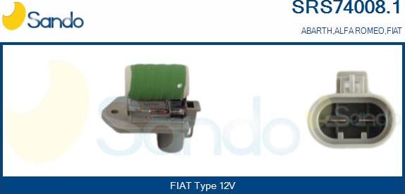 Sando SRS74008.1 - Resistore addizionale, Elettromotore-Ventola radiatore www.autoricambi360.it