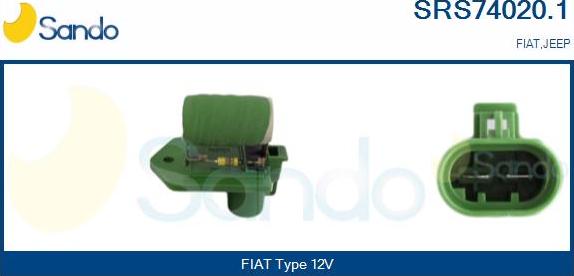 Sando SRS74020.1 - Resistore addizionale, Elettromotore-Ventola radiatore www.autoricambi360.it