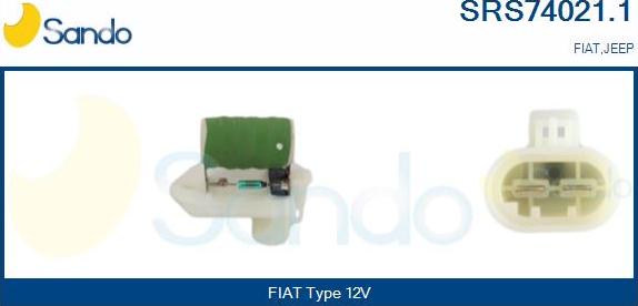 Sando SRS74021.1 - Resistore addizionale, Elettromotore-Ventola radiatore www.autoricambi360.it