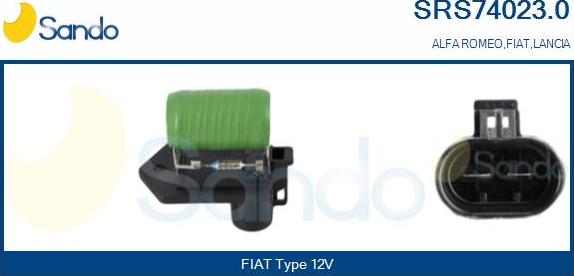 Sando SRS74023.0 - Resistore addizionale, Elettromotore-Ventola radiatore www.autoricambi360.it