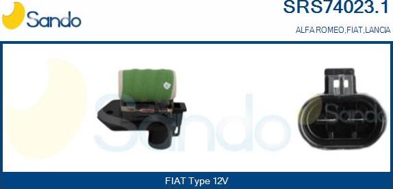 Sando SRS74023.1 - Resistore addizionale, Elettromotore-Ventola radiatore www.autoricambi360.it