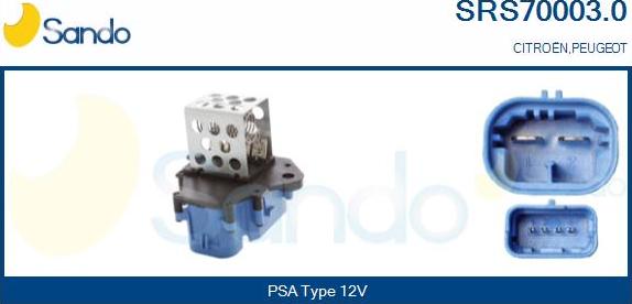 Sando SRS70003.0 - Resistore addizionale, Elettromotore-Ventola radiatore www.autoricambi360.it