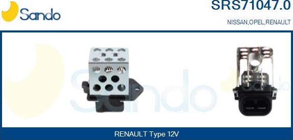 Sando SRS71047.0 - Resistore addizionale, Elettromotore-Ventola radiatore www.autoricambi360.it